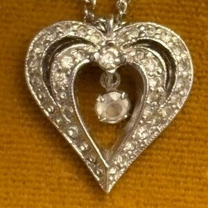 Elegant Silver Heart Pendant Necklace
